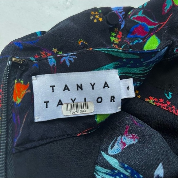 Tanya Taylor Black Clarisse Long Sleeve Silk Dress Size 4 - Picture 10 of 14